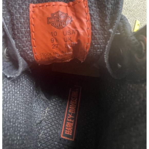 Harley-Davidson Youth 10 Leather Motorcycle Boots Lace-Up Buckle Black - Picture 5 of 9